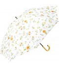 Paraguas largo para sol y lluvia con 100 % de protección contra la luz - Flores (55 cm)